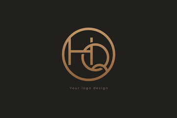 Abstract initial letter H and Q logo, usable for branding and business logos, Flat Logo Design Template, vector illustration