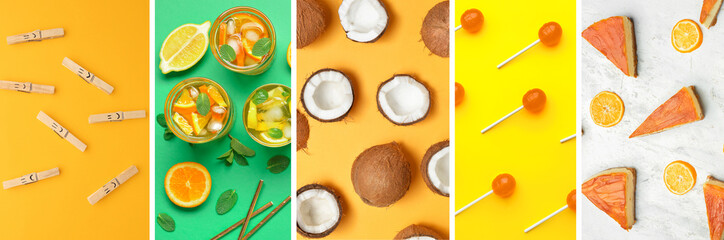 Collage of photos in orange colors