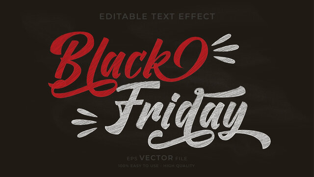 black friday typography chalkboard premium editable text effect
