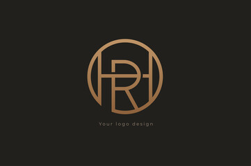 Abstract initial letter H and R logo, usable for branding and business logos, Flat Logo Design Template, vector illustration