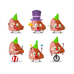 Fototapeta premium Cartoon character of meat with various circus shows