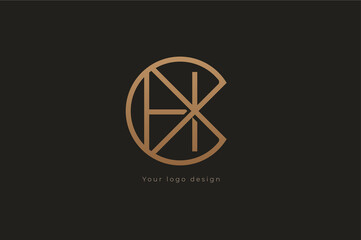 Abstract initial letter H and X logo, usable for branding and business logos, Flat Logo Design Template, vector illustration