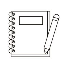 notebook and pencil school line style icon