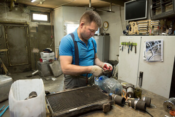 Close-up portrait of a man in the workplace