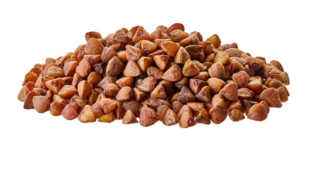 heap of raw buckwheat with clipping path