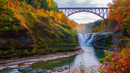 bridge over the waterfall
