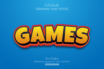 Games Cartoon Editable Premium Text Style Effect