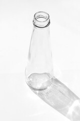 clean glass bottle isolated on white background