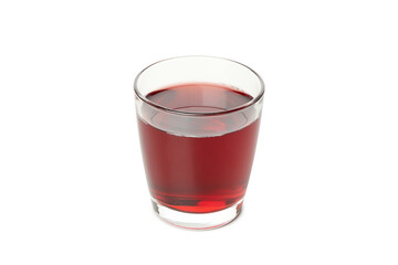 Glass of pomegranate juice isolated on white background