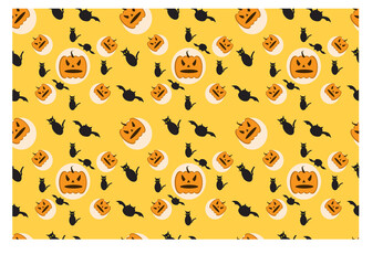 Helloween seamless pattern pumpkin