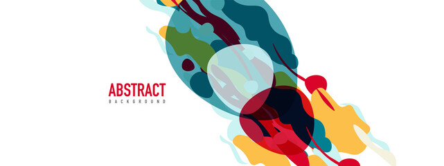 Obraz premium Trendy liquid style shapes abstract design, dynamic vector background for placards, brochures, posters, web landing pages, covers or banners