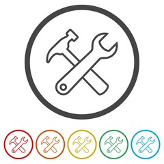 Settings tool ring icon, color set