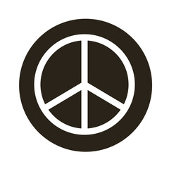 peace symbol block style icon