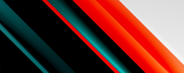 Geometric abstract backgrounds with shadow lines, modern forms, rectangles, squares and fluid gradients. Bright colorful stripes cool backdrops