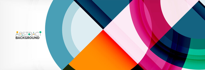 Round shapes, triangles and circles. Modern abstract background