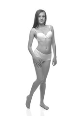 Naklejka premium slender woman in lingerie with a beautiful body