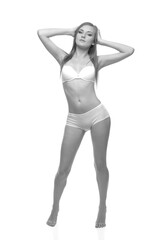 slender woman in lingerie with a beautiful body