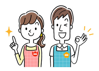 イラスト素材 若い保育士の男性と女性 ポイント Wall Mural ケイーゴ K イラスト素材 若い保育士の男性と女性 ポイント Wall Mural ケイーゴ K