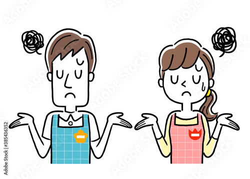 イラスト素材 若い保育士の男性と女性 呆れた 困った表情 Wall Mural ケイーゴ K イラスト素材 若い保育士の男性と女性 呆れた 困った表情 Wall Mural ケイーゴ K