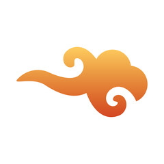 golden chinese cloud sky isolated icon