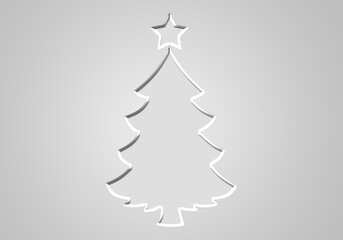 Felicitación de navidad gris con árbol de navidad