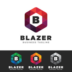 Fototapeta premium Hexagon Cubical B Letter Logo. Vector template. Logo in a vector format, fully editable with no loss of quality.