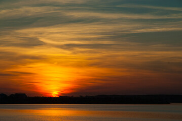 sunset over the lake