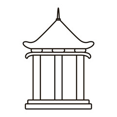 chinese tower columns structure line style icon