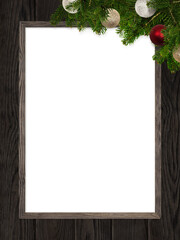 Bulletin board with Christmas decorations