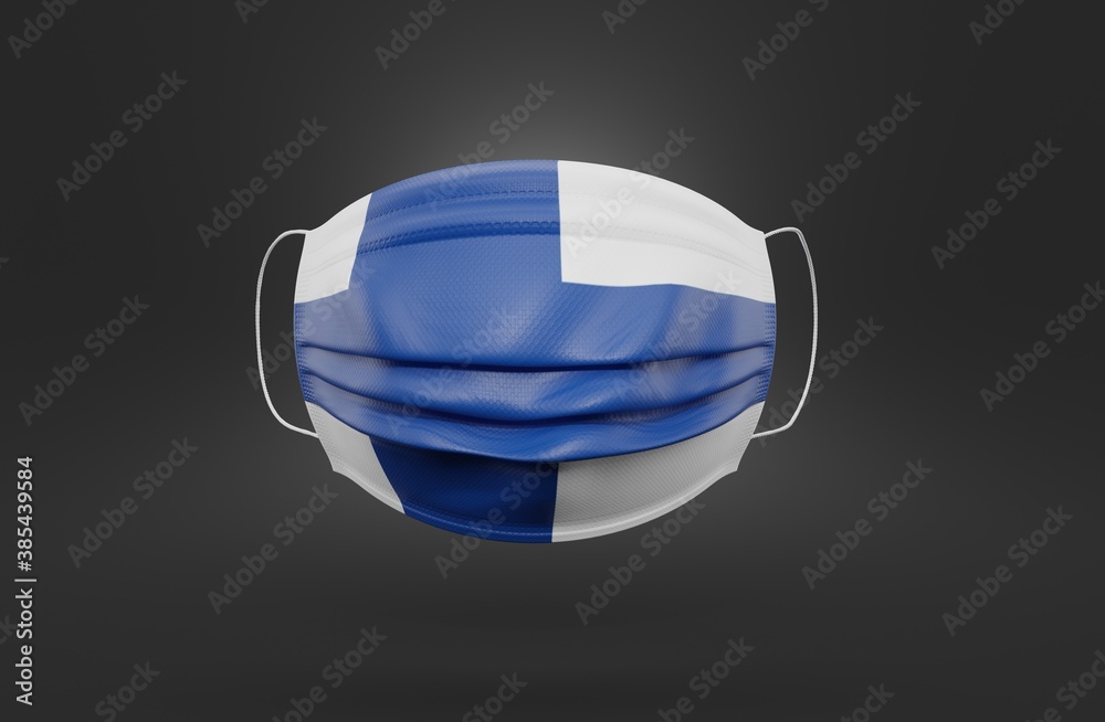 Sticker Medical mask with finland flag