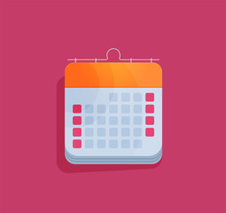 Flat calendar icon. Date and time background.