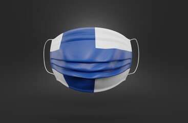 Medical mask with finland flag