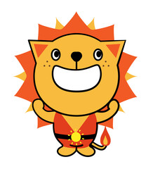 ライオン　キャラクター　イラスト素材