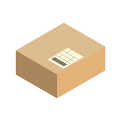 Isometric parcel icon.Packing box vector illustration isolated on white background.