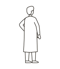 doctor worker avatar character line style icon