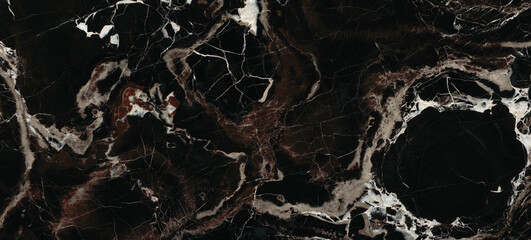 Black marble background with reddish colored veining, polished marble quartz stone background, natural breccia marble for ceramic wall and floor tiles.