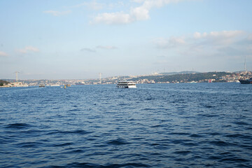 Bosphorus Strait cruise tour, separates Europe and Asia continents One of the highlights in Istanbul- Turkey