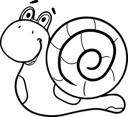 Vector cartoon snail.Cute little snail character, hand drawn vector illustration.Educational Game for Kids.Can be used for t-shirt print, kids wear, baby shower, nursery.