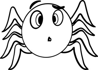 Vector cartoon spider.Cute little spider character, hand drawn vector illustration.Educational Game for Kids.Can be used for t-shirt print, kids wear, baby shower, nursery.