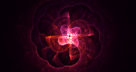 3D rendering abstract multicolor fractal light background