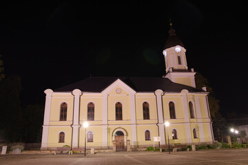 church at night
