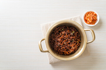 Korean black spaghetti or instant noodle with roasted chajung sauce