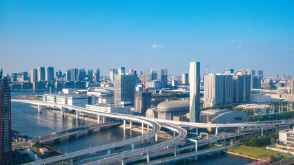 【パレットタウン観覧車より】東京都・お台場、都市風景