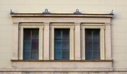 Fototapeta na wymiar Three Windows in a single frame