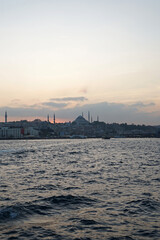 Fototapeta premium Bosphorus Strait cruise tour, separates Europe and Asia continents One of the highlights in Istanbul- Turkey