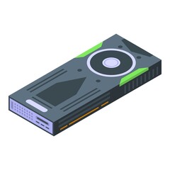 Fototapeta premium Graphics card icon. Isometric of graphics card vector icon for web design isolated on white background