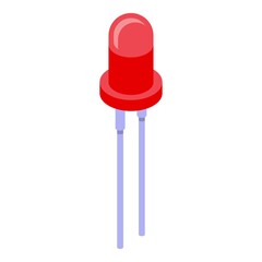 Red diode icon. Isometric of red diode vector icon for web design isolated on white background