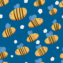 cutest little bees flying on the flower