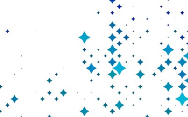 Light BLUE vector background with colored stars.