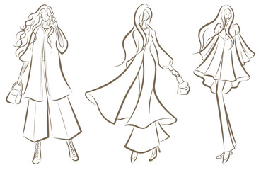 女性のファッションイラスト